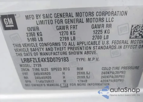 2025 Buick Envision Sport Touring Awd из США, поврежденный, VIN LRBFZLE4XSD079183